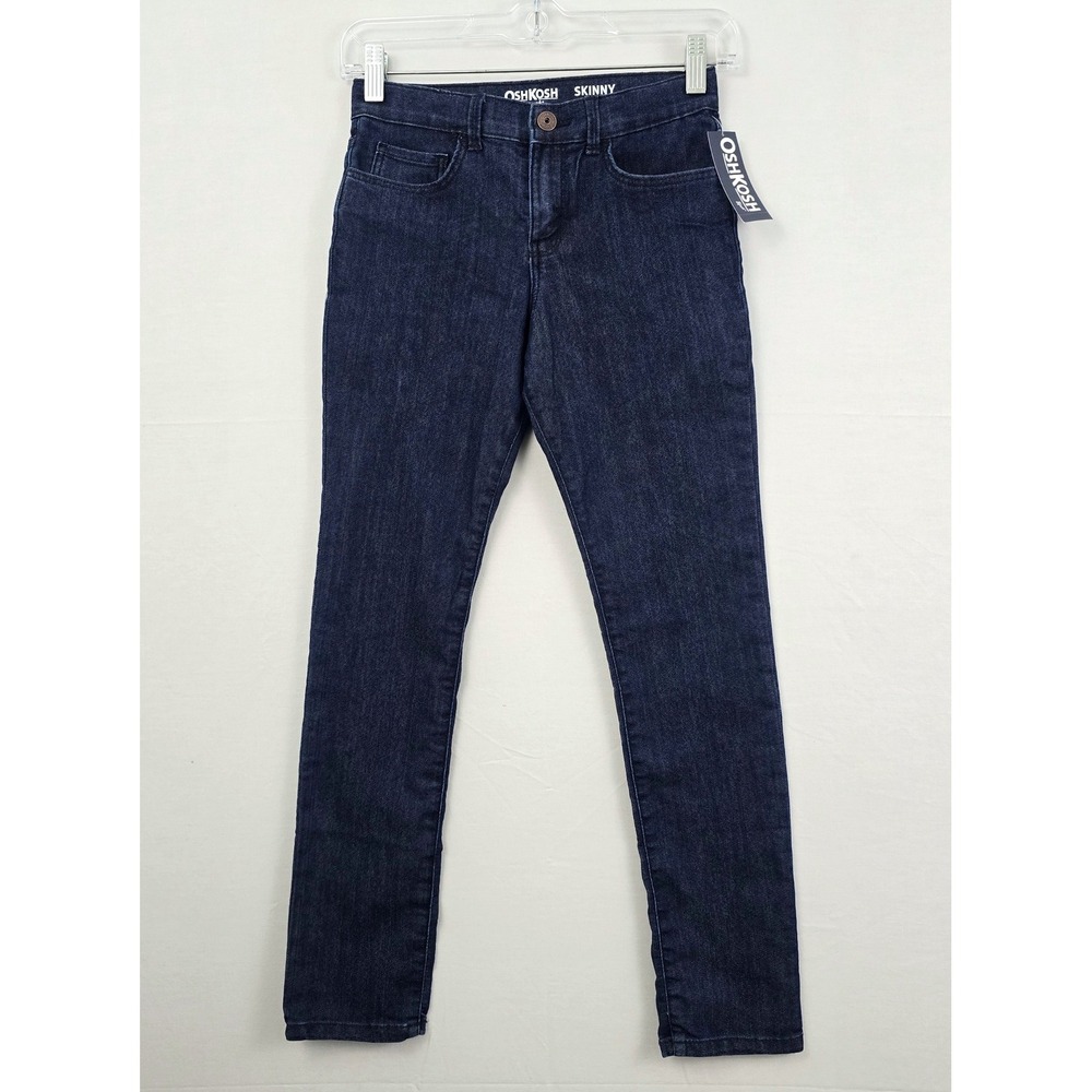 OshKosk B'gosh Dark Wash Zip Button Closure Skinny Jeans 10/10A‎ New